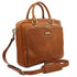 Pisa - Leather laptop briefcase with front pocket